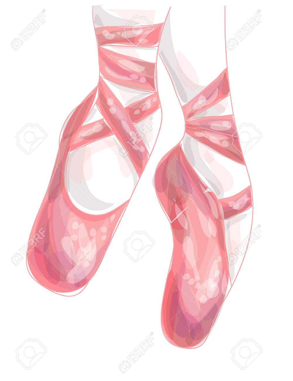 Ballett Pointe Schuhe Auf Weissem Hintergrund Lizenzfrei Nutzbare Svg Vektorgrafiken Clip Arts Illustrationen Image