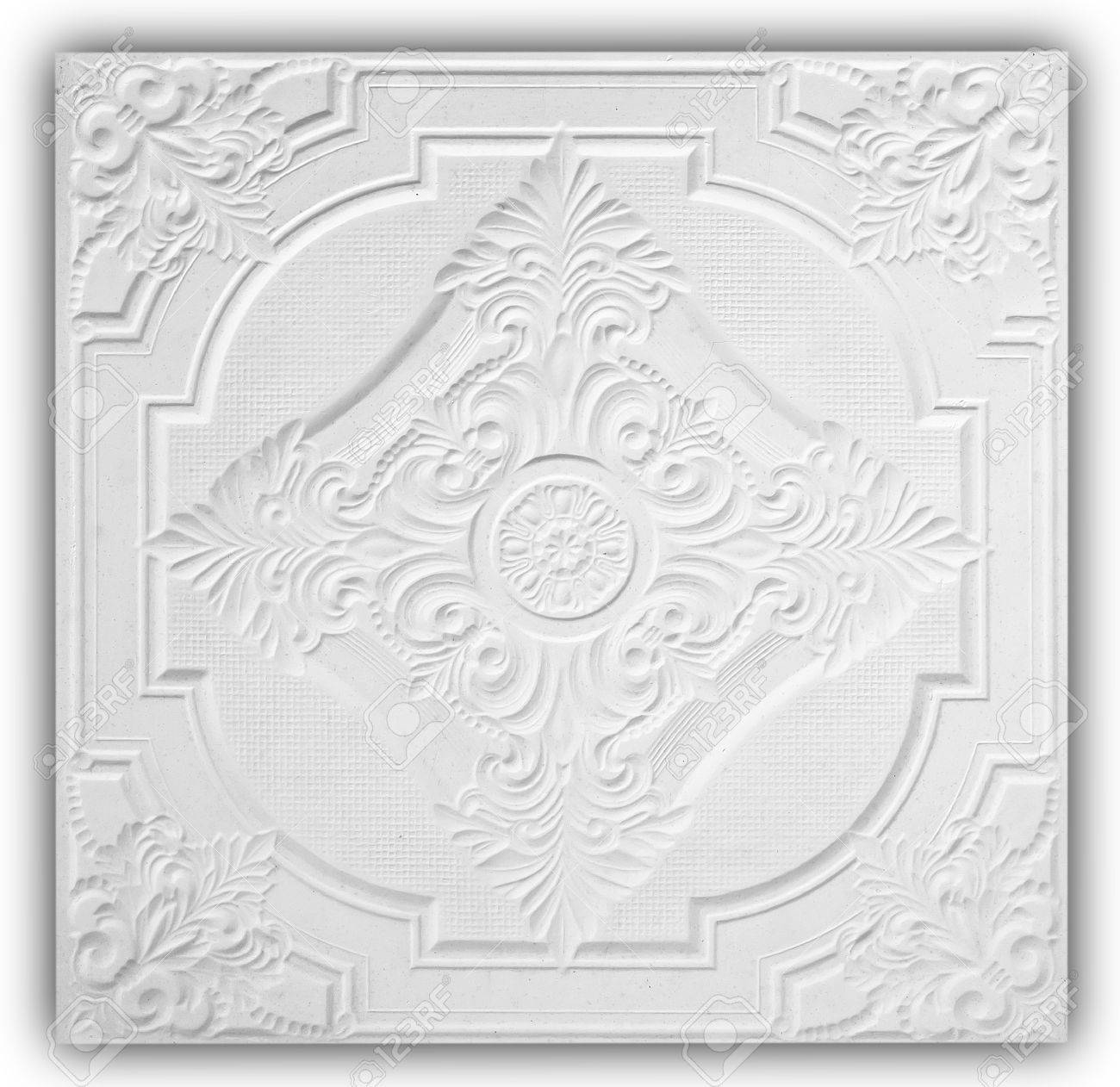 Patterns Of The Ceiling Gypsum Sheets Background Texture Stock