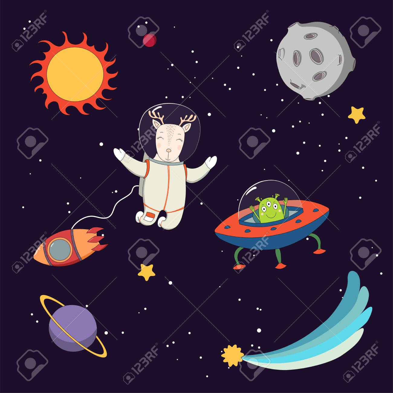 手は 星や惑星の暗い背景に 宇宙遊泳で空飛ぶ円盤と宇宙飛行士鹿かわいい面白い外国人のカラフルなベクトル図を描画します 孤立したオブジェクト デザイン コンセプトの子供 のイラスト素材 ベクタ Image 8457 手は 星や惑星の暗い背景に 宇宙遊泳で空飛ぶ円盤と宇宙飛行士鹿かわいい面白い外国人のカラフルなベクトル図を描画します 孤立したオブジェクト デザイン コンセプトの子供 のイラスト素材 ベクタ Image 8457