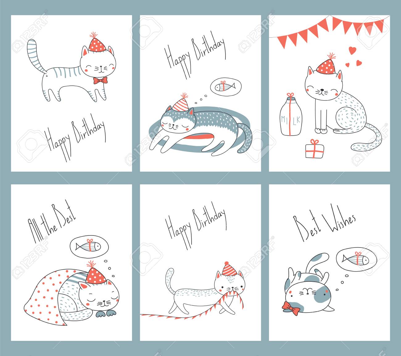 set of hand drawn