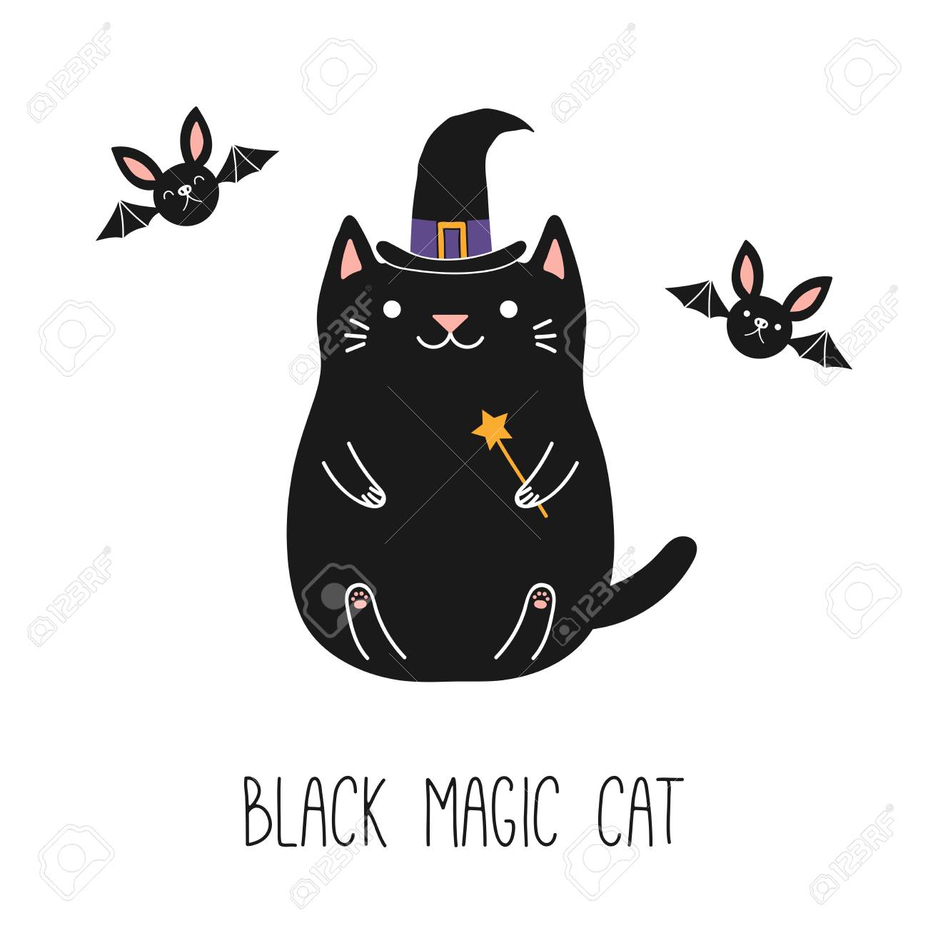 cat with magic wand