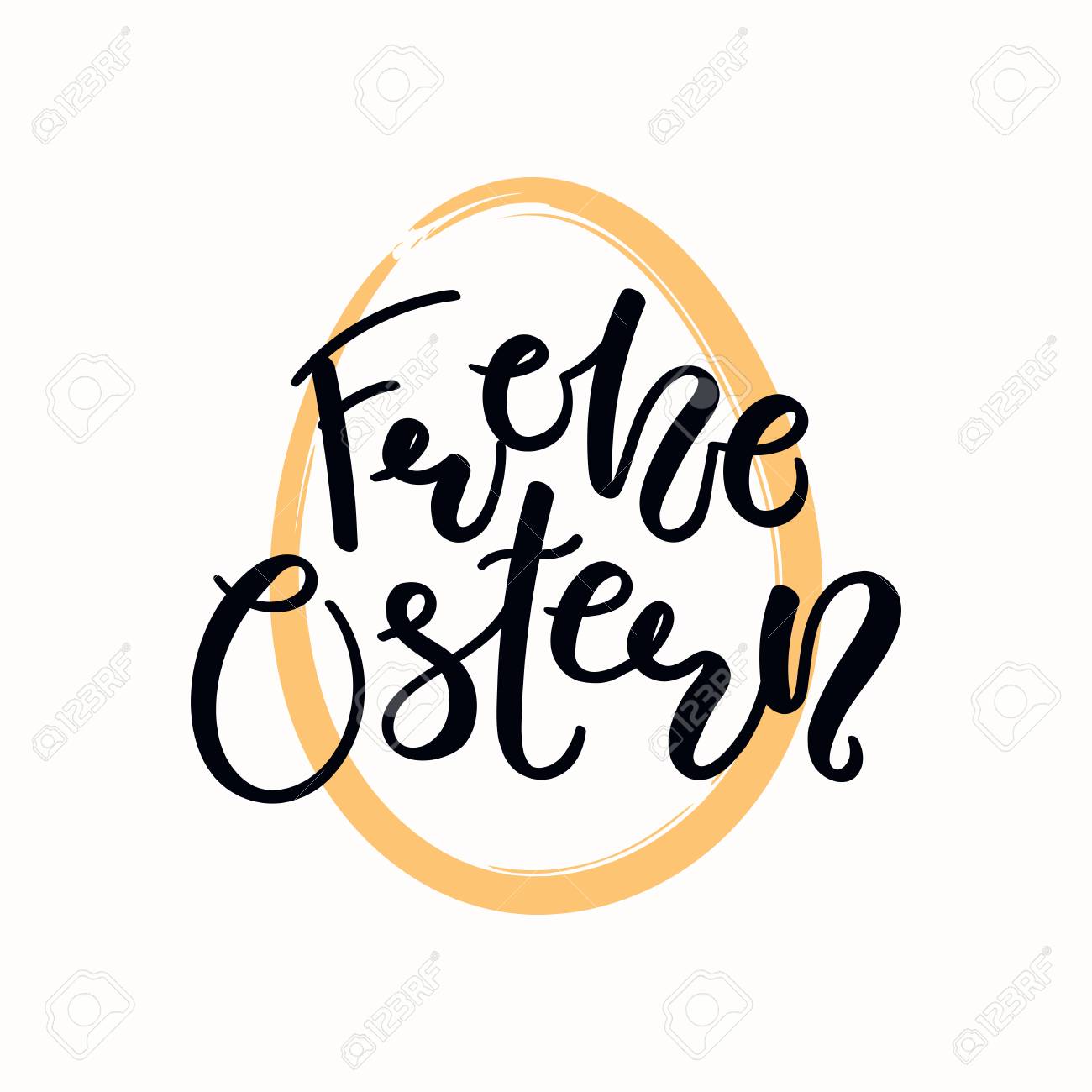Hand Written Quote Frohe Ostern Happy Easter In German With Royalty Free Cliparts Vectors And Stock Illustration Image 117371808