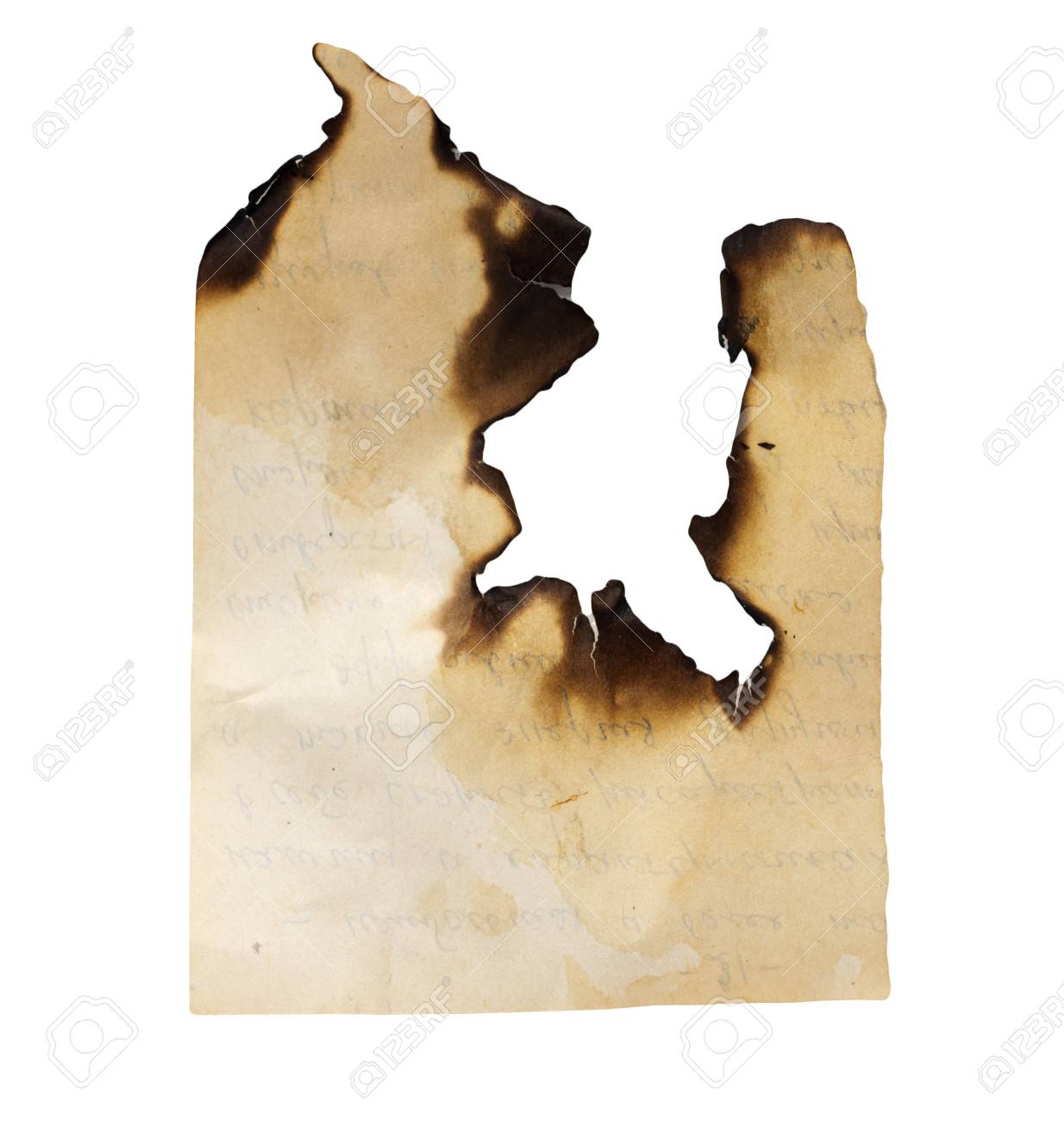 Burnt Paper On A White Background Stock Photo Picture And Royalty Free Image Image 18892541