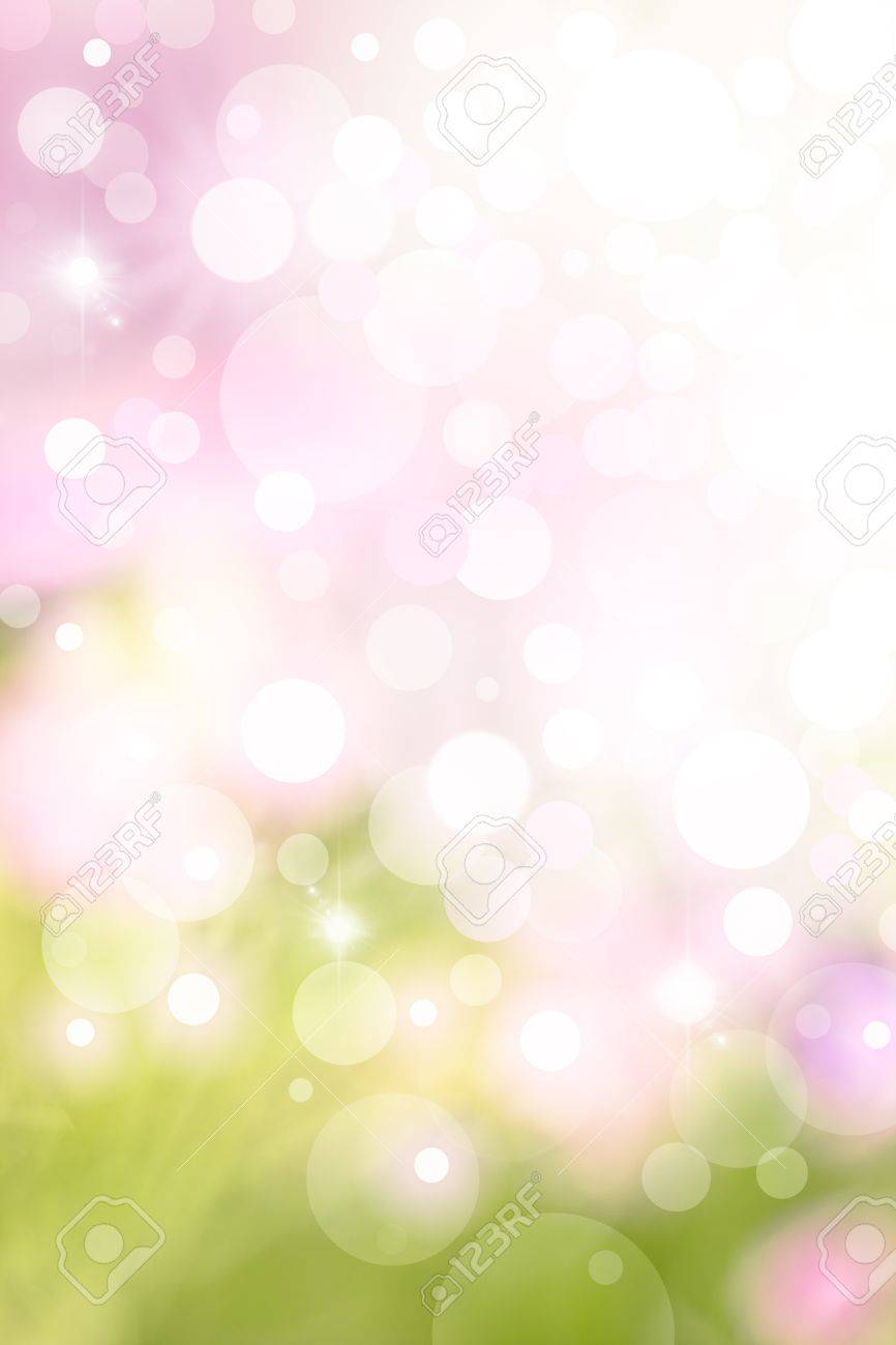 A Bright Spring Background With Green And Pink Bokeh Effects Stock Photo Picture And Royalty Free Image Image