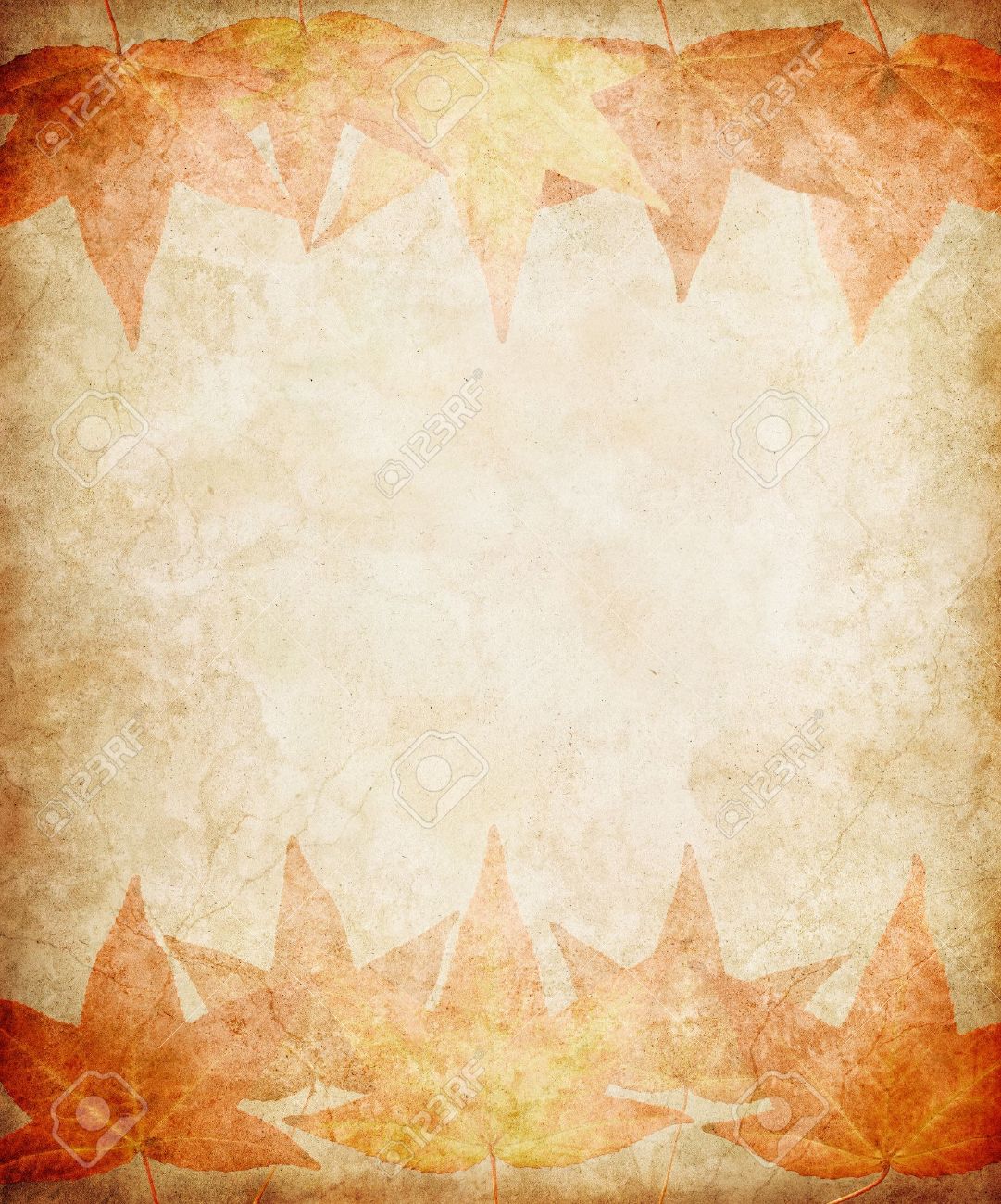 Subtle Fall Leaves On A Vintage, Grunge Paper Background. Stock Photo,  Picture And Royalty Free Image. Image 10137098.
