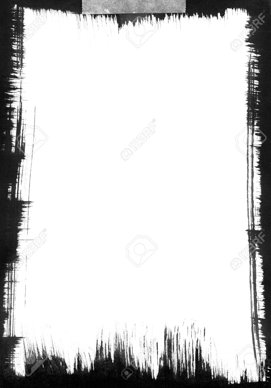 黒筆は 白い背景の周囲にグラフィック フレームを形成します の写真素材 画像素材 Image