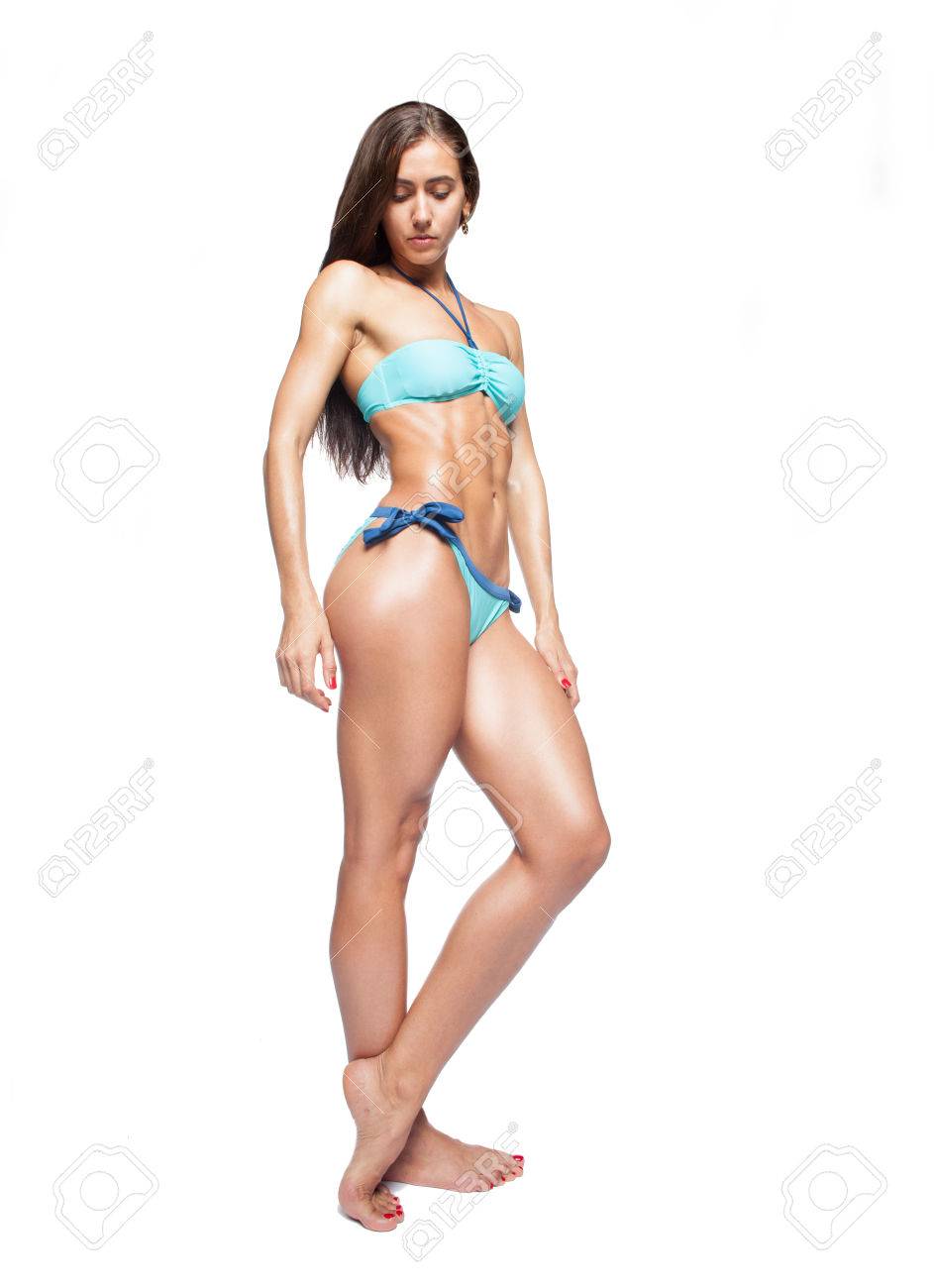 Sexy Brunette Female Model In Swimwear Isolated On White Background Stock  Photo, Picture and Royalty Free Image. Image 46783520., image size:943x1300