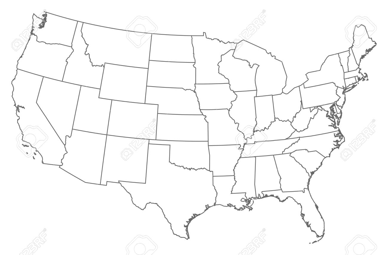 political map of the united states with the several states royalty