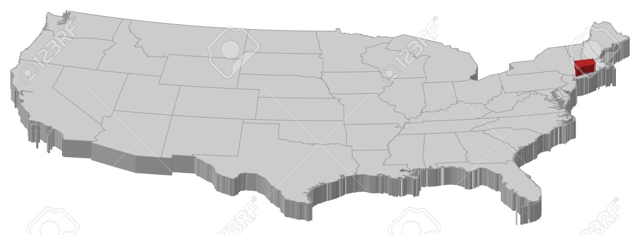 political map of united states with the several states where connecticut is highlighted stock vector political map of united states with the several states where connecticut is highlighted stock vector