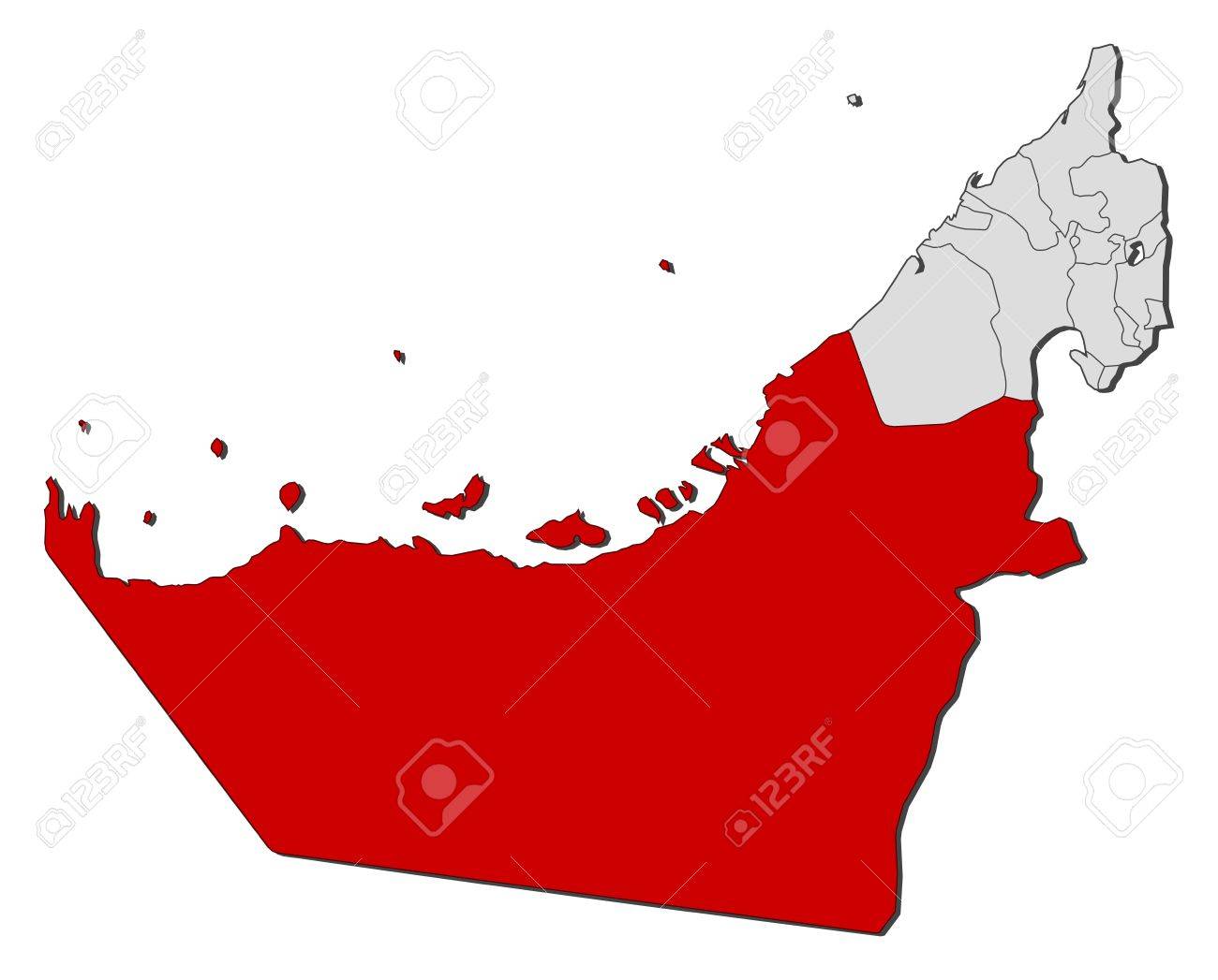 Abu Dhabi Map Outline Political Map Of The United Arab Emirates With The Several Emirates Where Abu  Dhabi Is Highlighted. Royalty Free Svg, Cliparts, Vectors, And Stock  Illustration. Image 11346242.