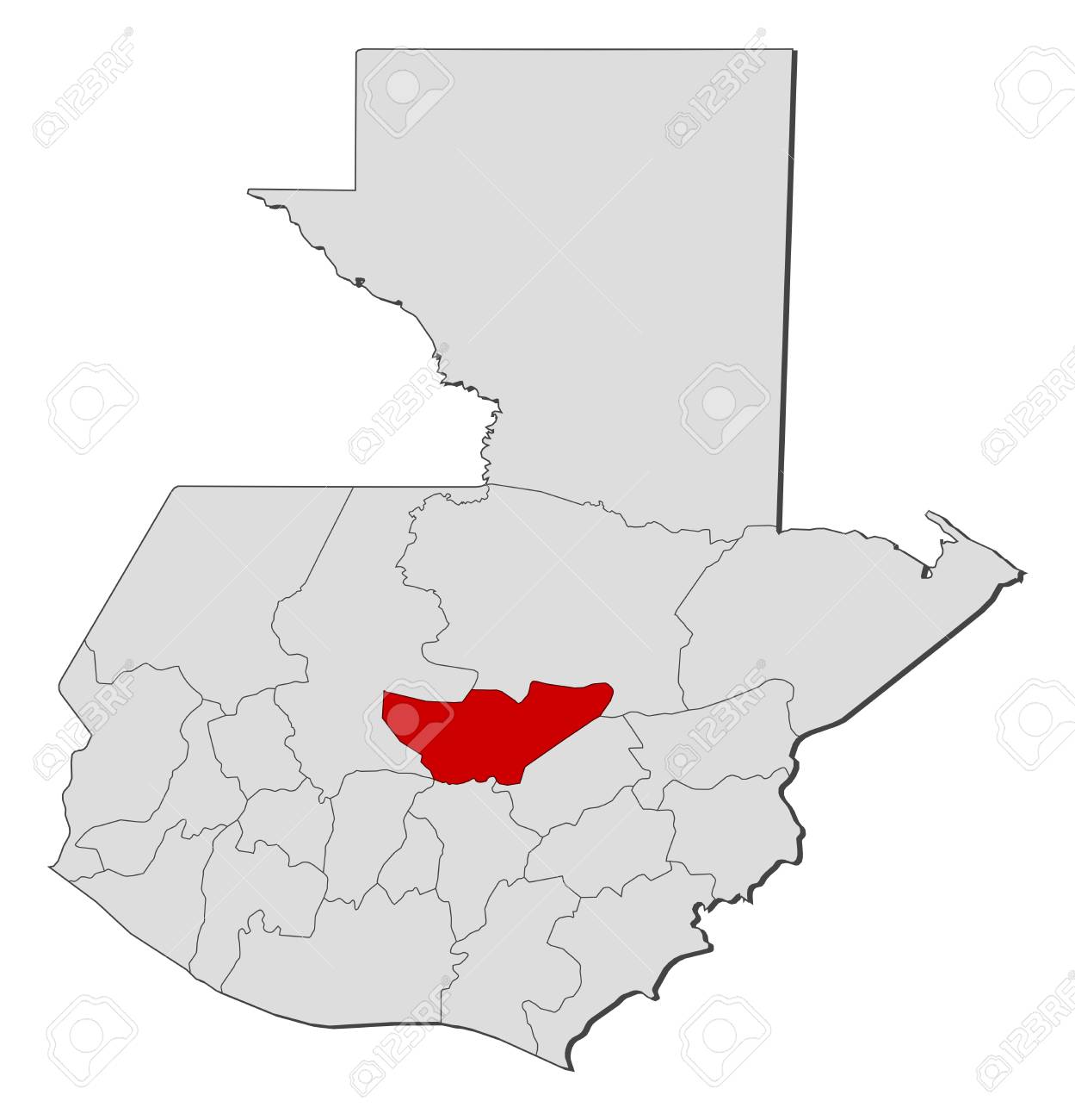 Baja Verapaz Guatemala Map Political Map Of Guatemala With The Several Departments Where Baja Verapaz  Is Highlighted. Royalty Free Svg, Cliparts, Vectors, And Stock  Illustration. Image 11346823.