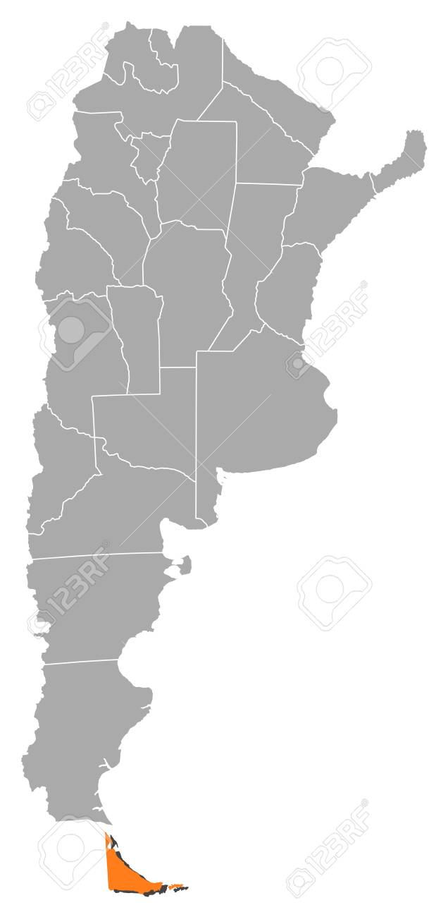 Vettoriale Mappa Politica Dell Argentina Con L Diverse Province In Cui E Evidenziata La Terra Del Fuoco Image 11392635 Cartina Argentina Muta