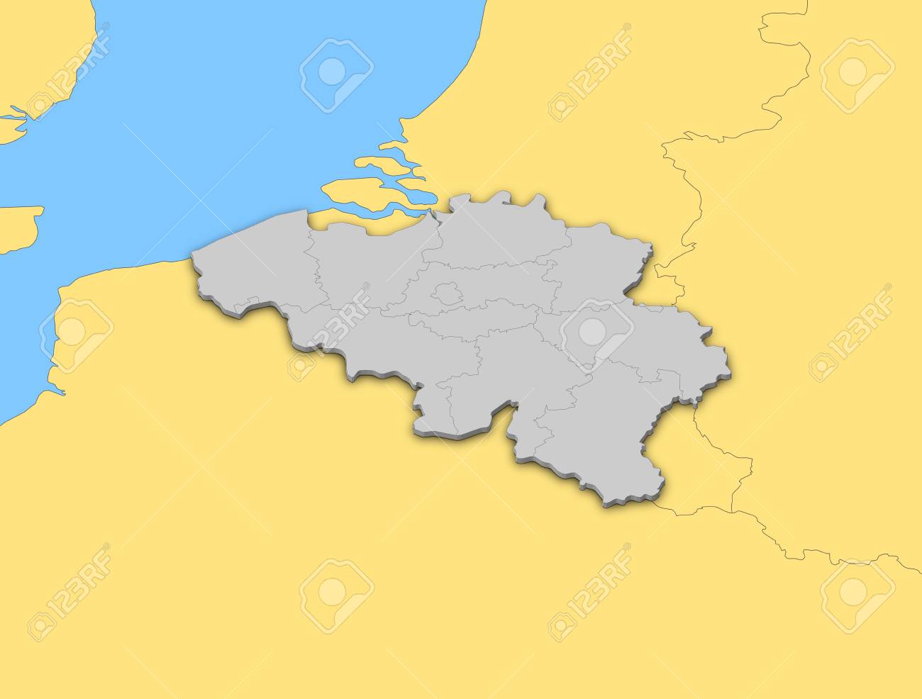 political map of belgium with the several states stock photo 14200179