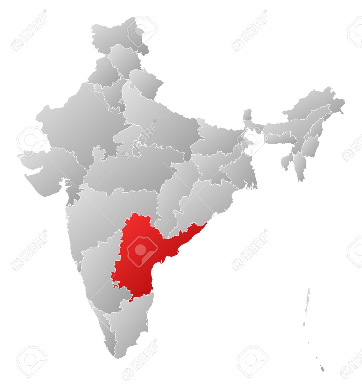 Andhra Pradesh In India Outline Map Political Map Of India With The Several States Where Andhra Pradesh Is  Highlighted. Royalty Free Svg, Cliparts, Vectors, And Stock Illustration.  Image 14199738.