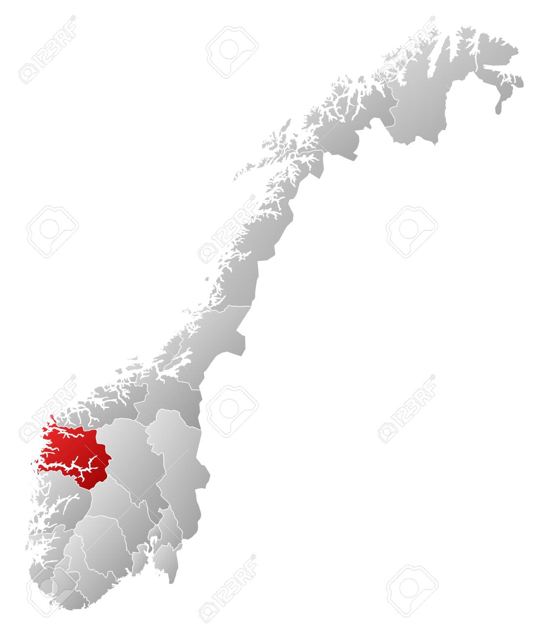 Sogn Og Fjordane Map Political Map Of Norway With The Several Counties Where Sogn Og Fjordane Is  Highlighted. Royalty Free Svg, Cliparts, Vectors, And Stock Illustration.  Image 14274046.