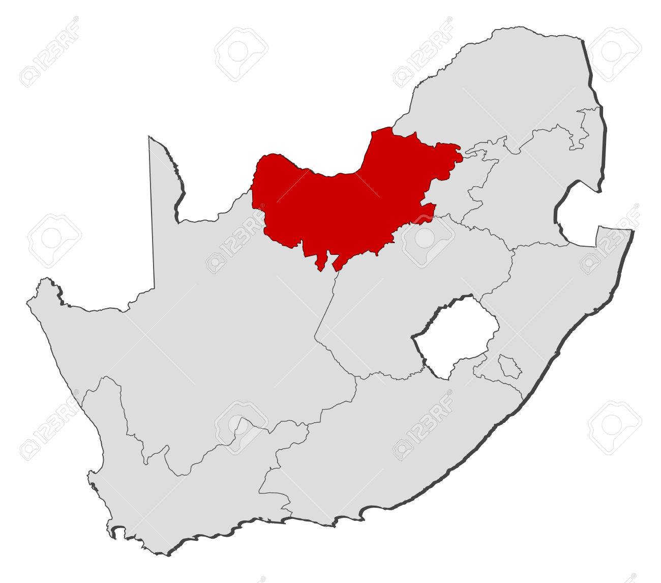 North West Map South Africa Map Of South Africa With The Provinces, North West Is Highlighted. Royalty  Free Svg, Cliparts, Vectors, And Stock Illustration. Image 58045794.