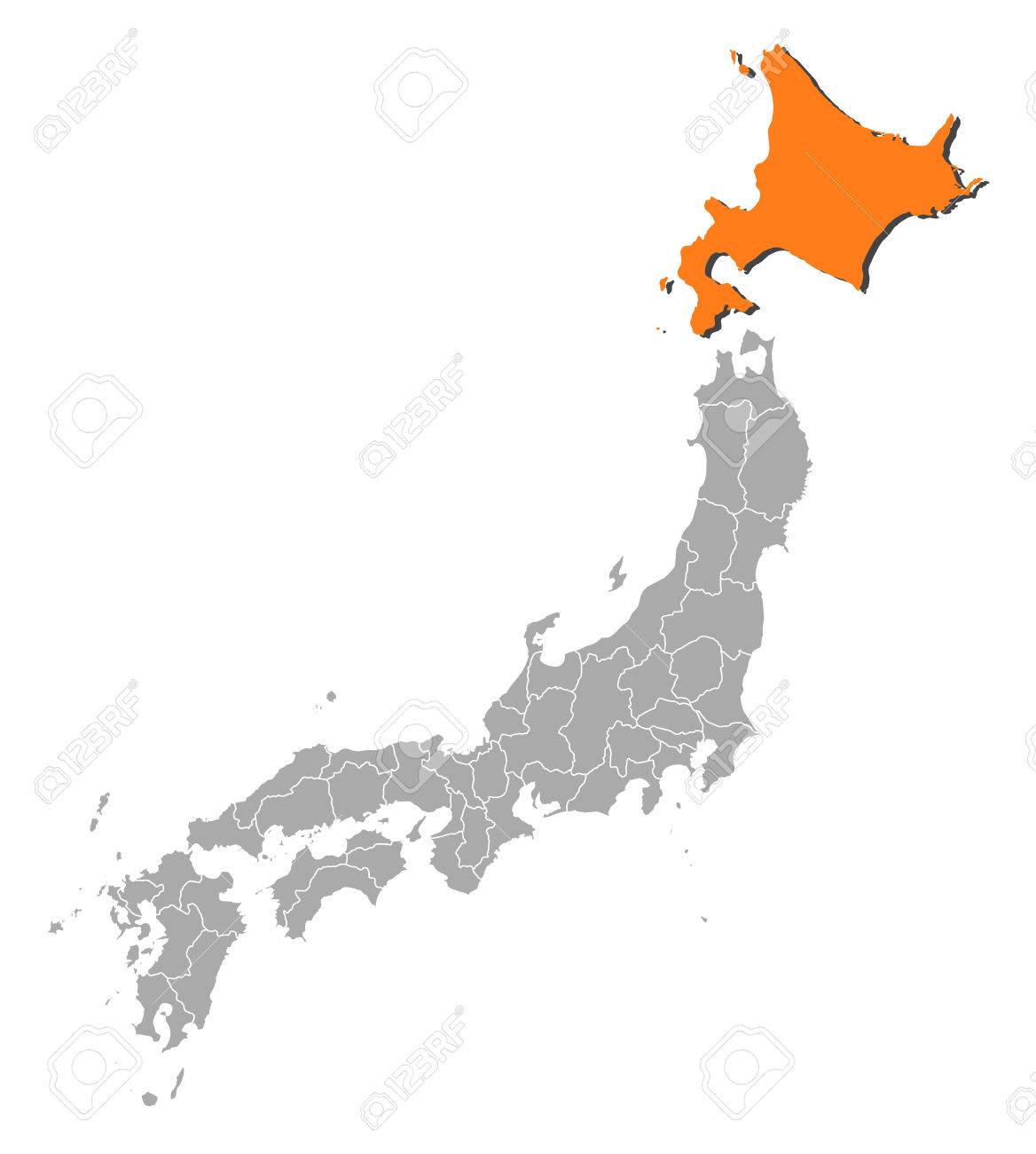 Map Of Japan With The Provinces Hokkaido Is Highlighted By Orange Royalty Free Cliparts Vectors And Stock Illustration Image Map Of Japan With The Provinces Hokkaido Is Highlighted By Orange Royalty Free Cliparts Vectors And Stock Illustration Image