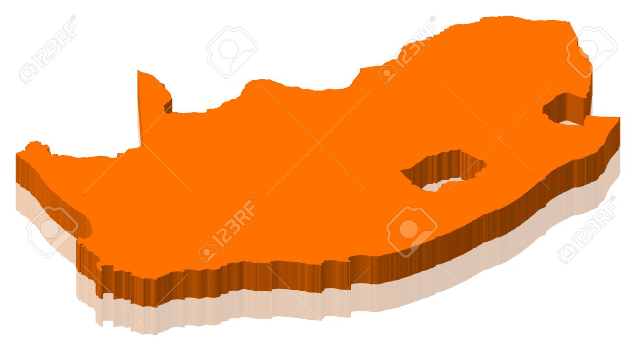 オレンジ色の一部として南アフリカ共和国の地図 の写真素材 画像素材 Image
