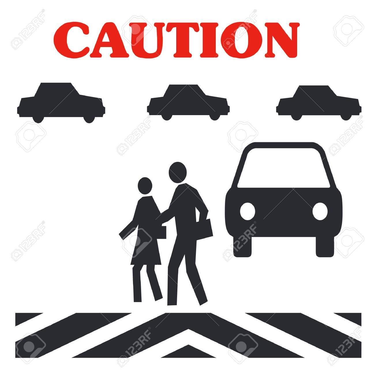 注意交差の交通歩行者の安全ポスター の写真素材 画像素材 Image 9753