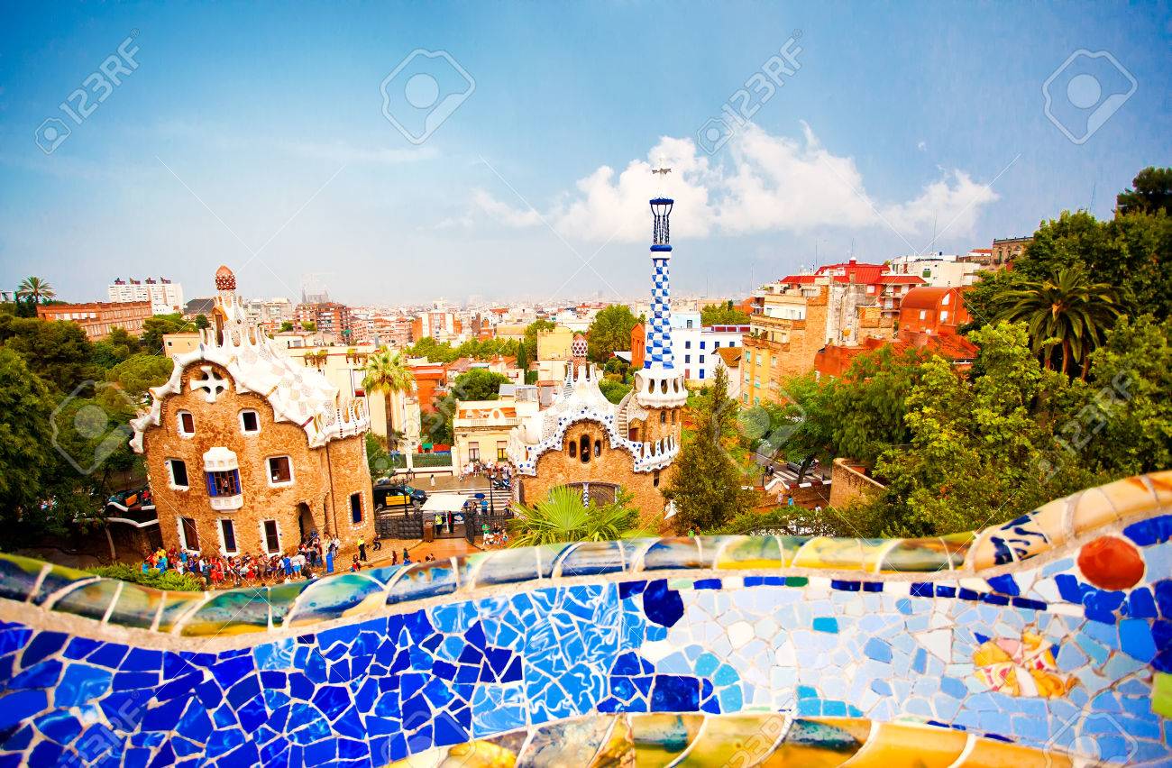 Park Guell in Barcelona, Spain - 39702578 Park Guell in Barcelona, Spain - 39702578