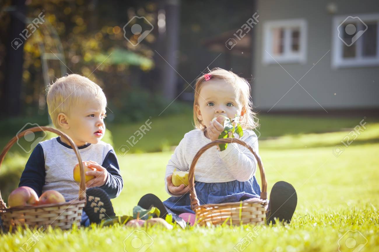 cute baby twins boy and girl