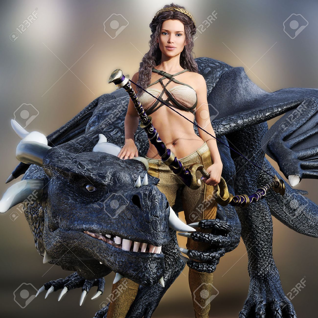 ハンターの女王と彼女のドラゴン 美しい戦士の女性は彼女の神秘的なドラゴンのポーズと背景をぼかした写真にリボンします 写真リアルな 3 D モデルのシーン の写真素材 画像素材 Image ハンターの女王と彼女のドラゴン 美しい戦士の女性は彼女の神秘的なドラゴンのポーズと背景をぼかした写真にリボンします 写真リアルな 3 D モデルのシーン の写真素材 画像素材 Image