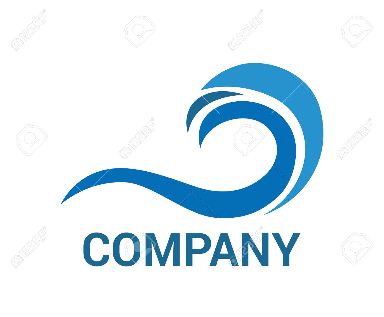 blue sea or ocean wave vector logo design idea template illustration concept stock vector 106829282
