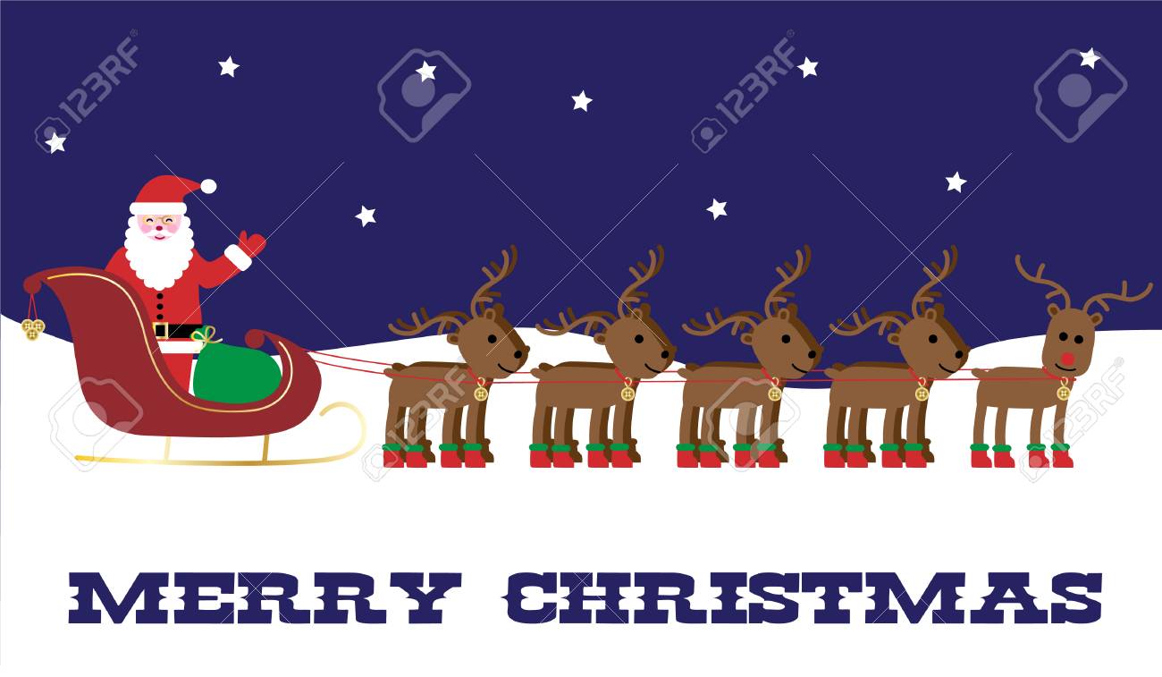 santa and reindeer banner royalty free cliparts vectors and stock reindeer banner