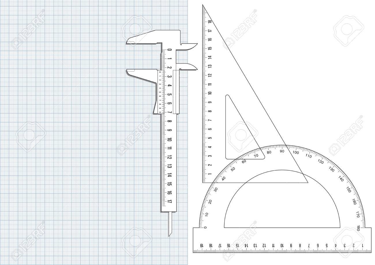 graph paper and ruler royalty free cliparts vectors and stock