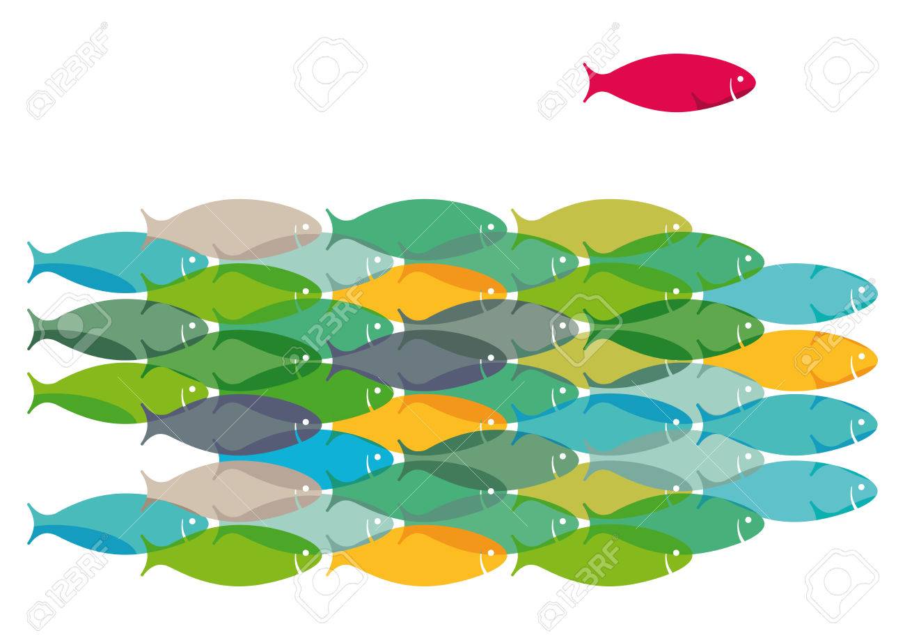 魚の群れのイラスト素材 ベクタ Image