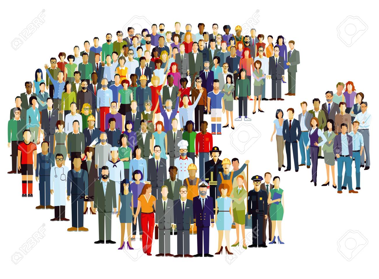 Grupos De Personas Representan Como Vector De Estadísticas ...