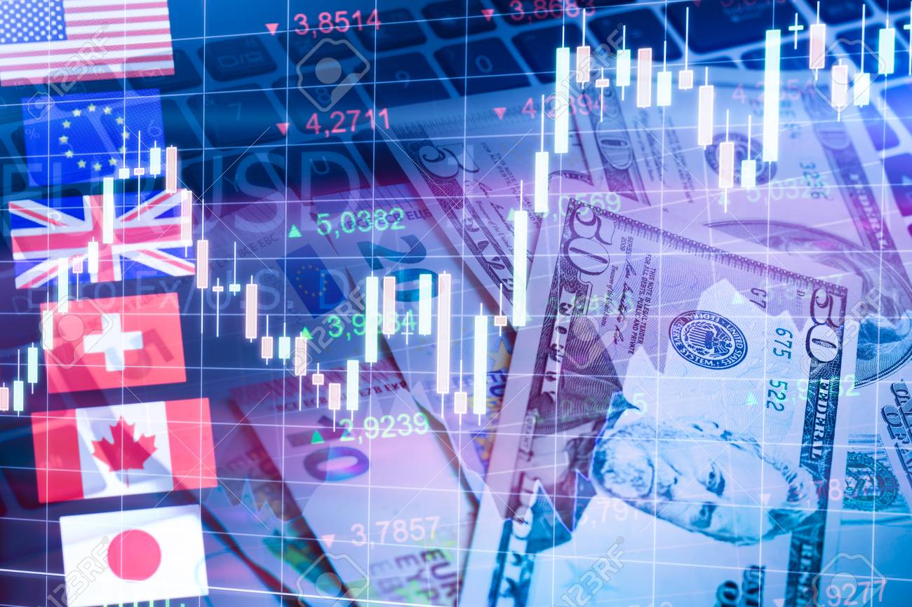 外国為替市場の通貨取引グローバル経済概念 マークキング Pund ヨーロッパのユーロ アメリカ カナダ ドル 日本円の通貨を統一 の写真素材 画像素材 Image