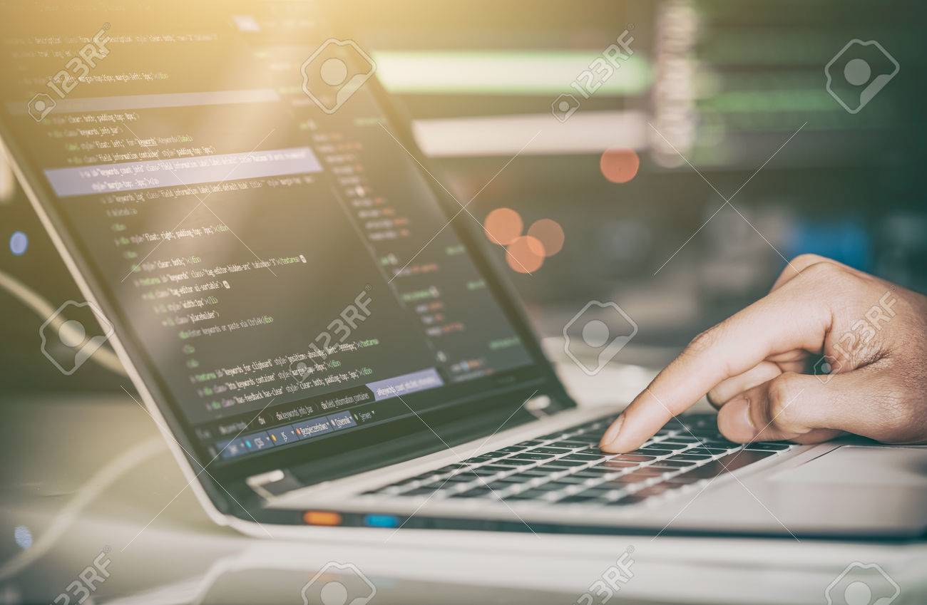 Developing programming and coding technologies. Website design. Cyber space concept. - 79147284 Developing programming and coding technologies. Website design. Cyber space concept. - 79147284