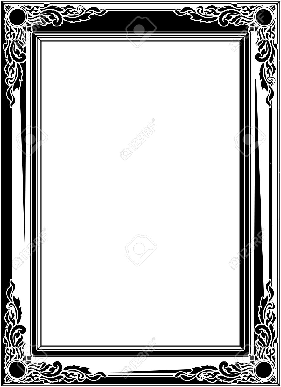 Gold Photo Frame With Corner Line Floral For Picture, Vector Frame Border  Design Decoration Pattern Style. Thai Art Golden Metal Beautiful Corner.  Royalty Free SVG, Cliparts, Vectors, and Stock Illustration. Image 66069686., image size:946x1300