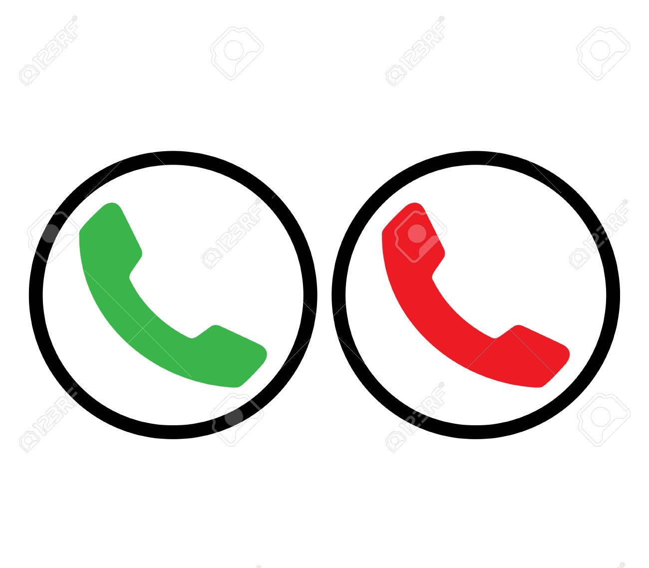 Grun Und Rot Telefon Symbol Entwurf Lizenzfrei Nutzbare Vektorgrafiken Clip Arts Illustrationen Image 63664184