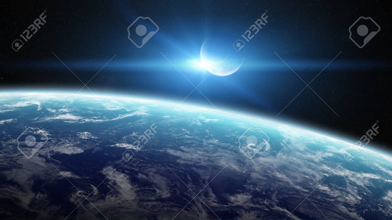 Vue De La Lune Pres De La Planete Terre De L Espace Pendant Un