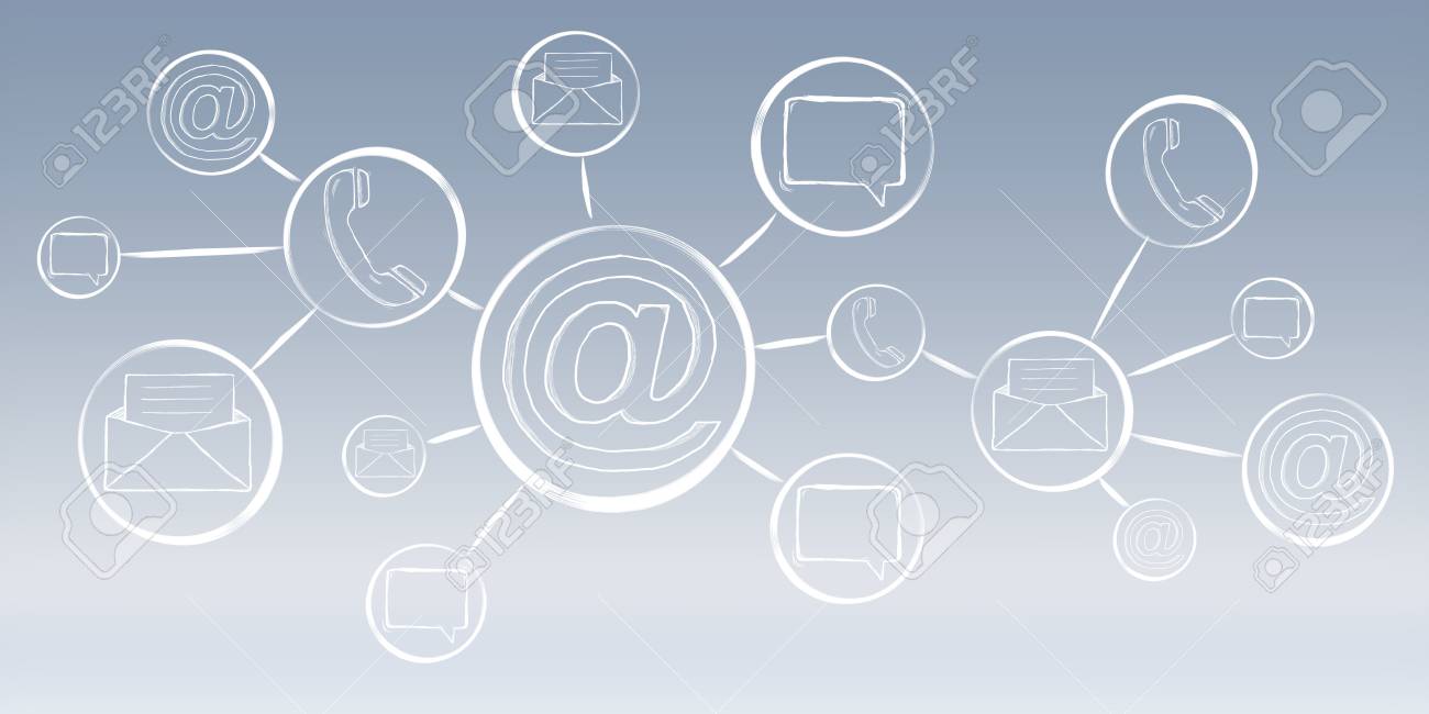 hand drawn contacts and emails sketch on grey background stock photo emails background images