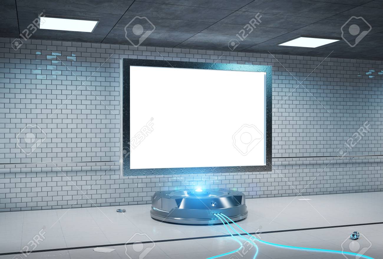 Download Futuristic Horizontal Billboard In Dirty Underground Tube Station Stock Photo Picture And Royalty Free Image Image 111444118 PSD Mockup Templates