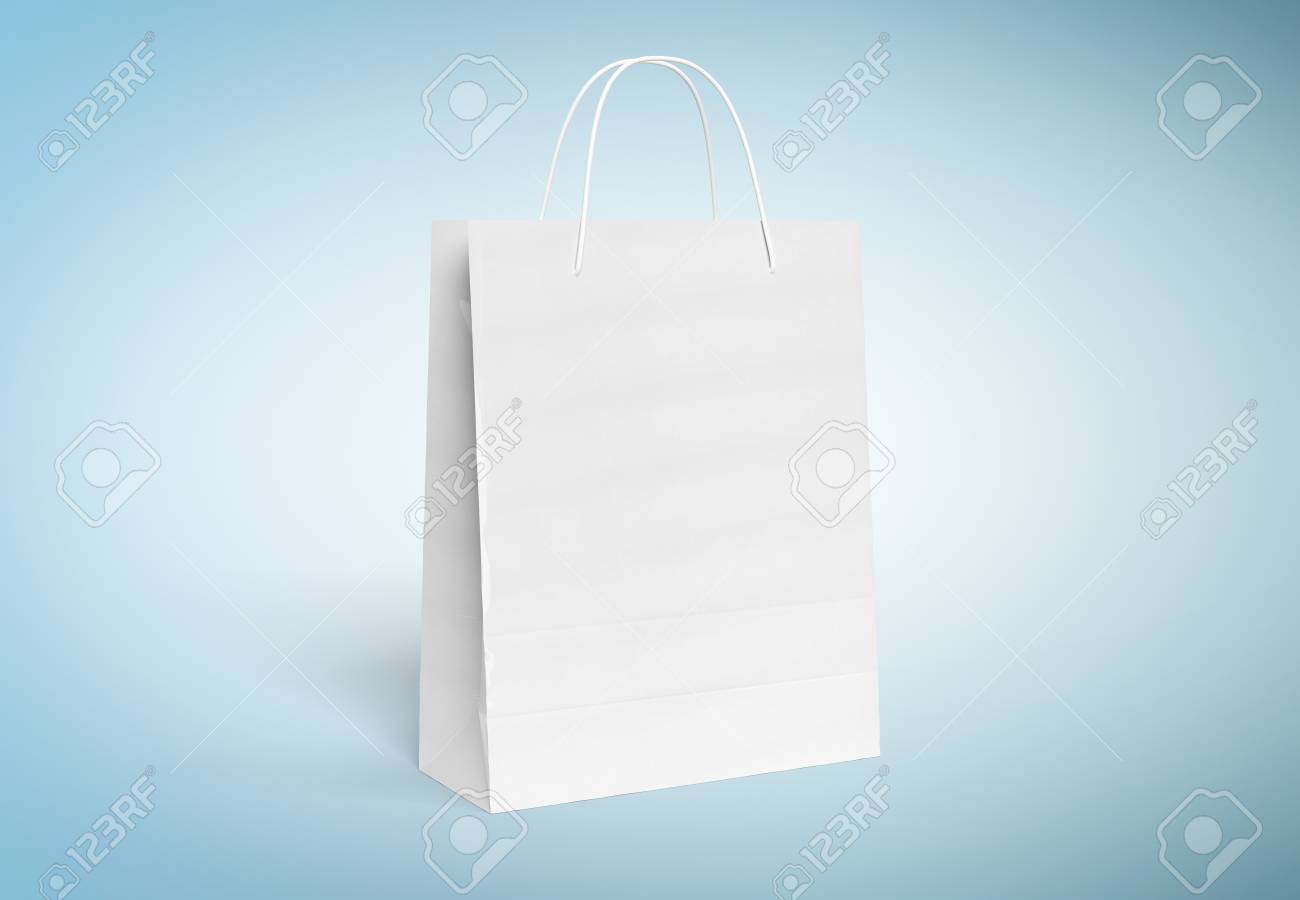 Download Blank Shopping Bag Mockup Isolated On Blue Background 3d Rendering Stock Photo Picture And Royalty Free Image Image 119370429 PSD Mockup Templates
