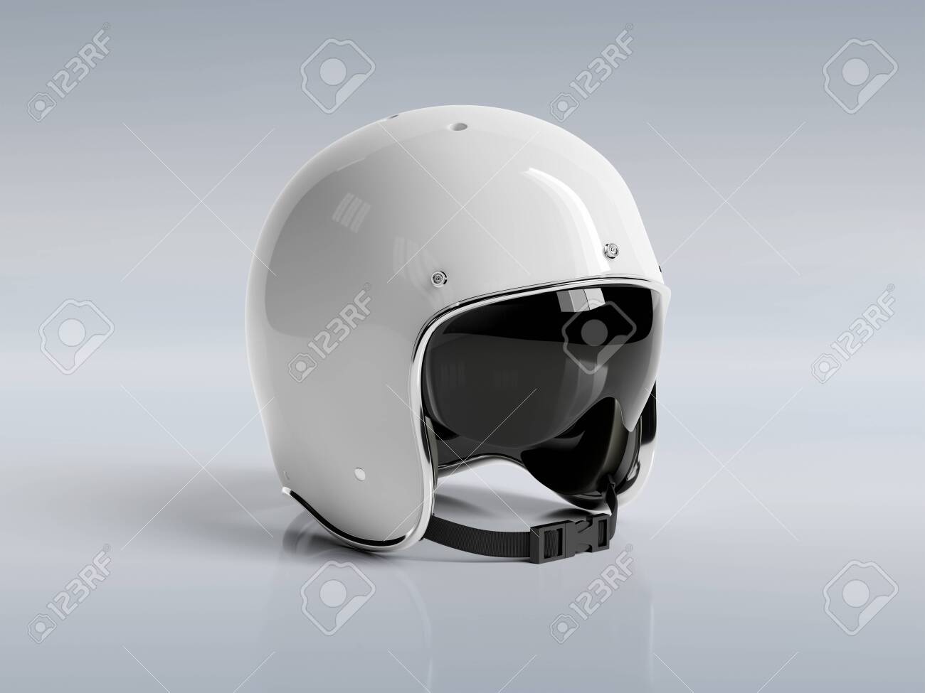 White Retro Vintage Motorbike Helmet Isolated On Grey Background Mockup 3d Rendering Stock Photo Picture And Royalty Free Image Image 130532339