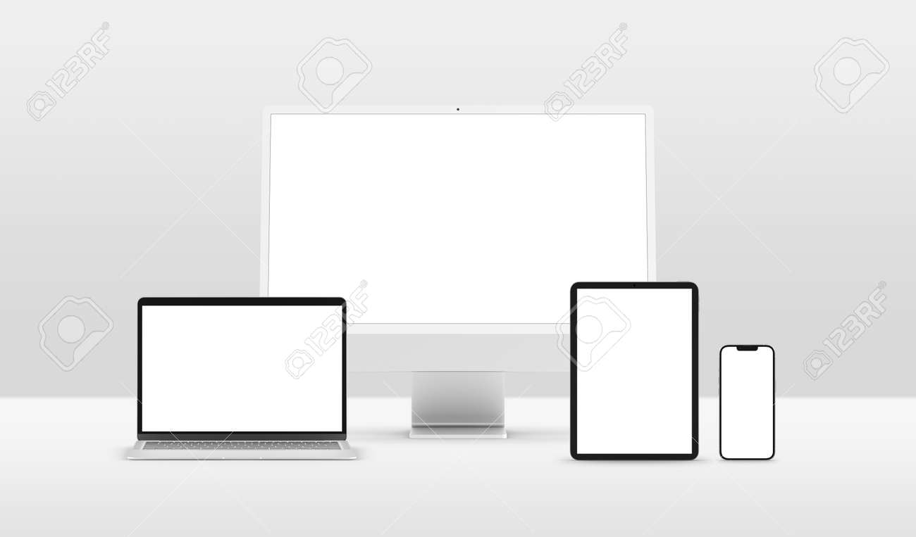 Paris - frankreich - 28. april 2022: neu erschienene apple-geräte, imac 24-desktop-computer, iphone 13 pro max mobile, macbook-laptop, ipad tablet- 3d-realistisches wiedergabe-bildschirmmodell auf weißem hintergrund - 186180097 Paris - frankreich - 28. april 2022: neu erschienene apple-geräte, imac 24-desktop-computer, iphone 13 pro max mobile, macbook-laptop, ipad tablet- 3d-realistisches wiedergabe-bildschirmmodell auf weißem hintergrund - 186180097