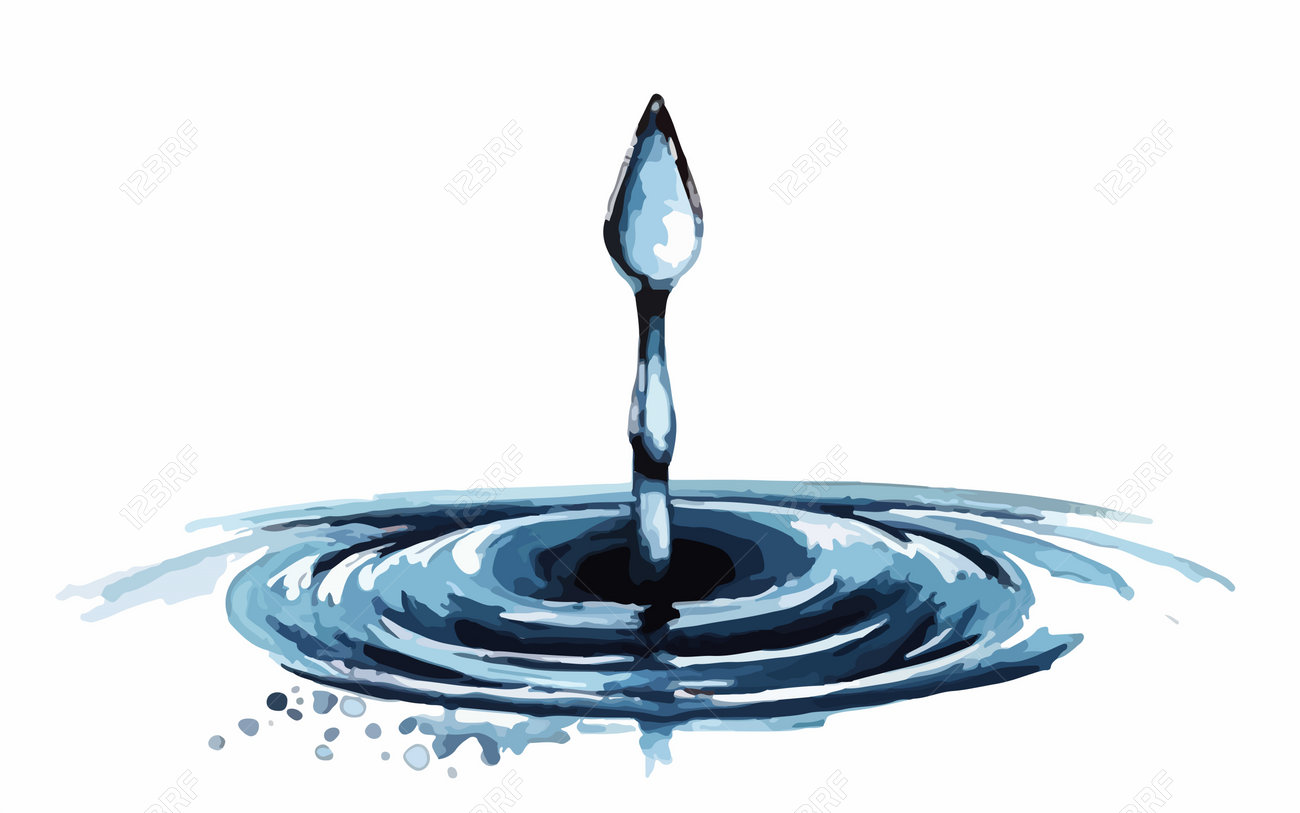 Water Drop With Ripples On A White Background. Vector Illustration. Royalty  Free SVG, Cliparts, Vectors, and Stock Illustration. Image 230612835., image size:1300x813