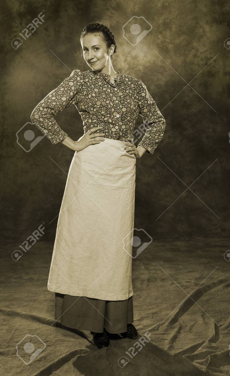 19 世紀のロシアの居酒屋であり女性の肖像 の写真素材 画像素材 Image