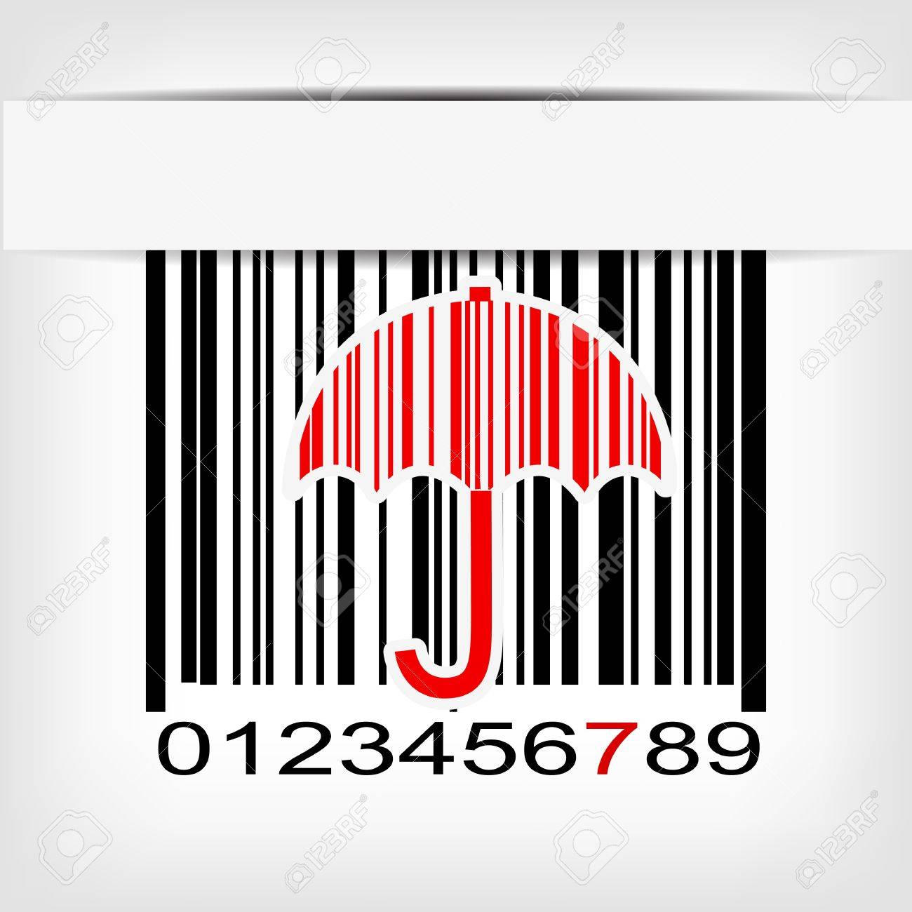赤い帯イラスト バー コード イメージ のイラスト素材 ベクタ Image