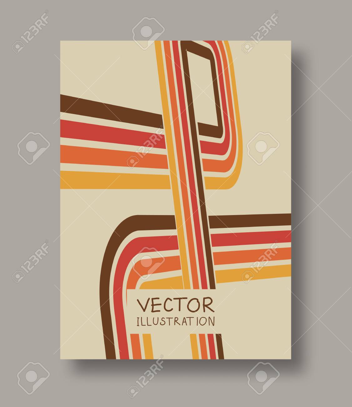 幾何学的なストリップの抽象的なチラシ パンフレット珍しい色の図形スタイル 絵画の要素をデザインします ライン アート テキストの空スペースを壁紙します ベクトルの図 のイラスト素材 ベクタ Image