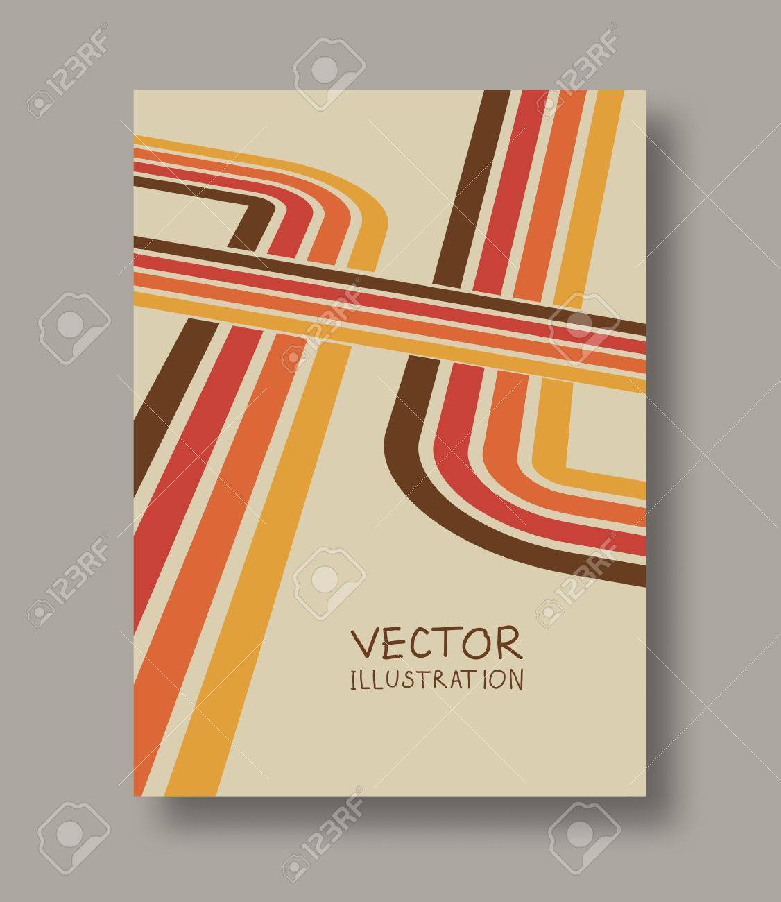 幾何学的なストリップの抽象的なチラシ パンフレット珍しい色の図形スタイル 絵画の要素をデザインします ライン アート テキストの空スペースを壁紙します ベクトルの図 のイラスト素材 ベクタ Image