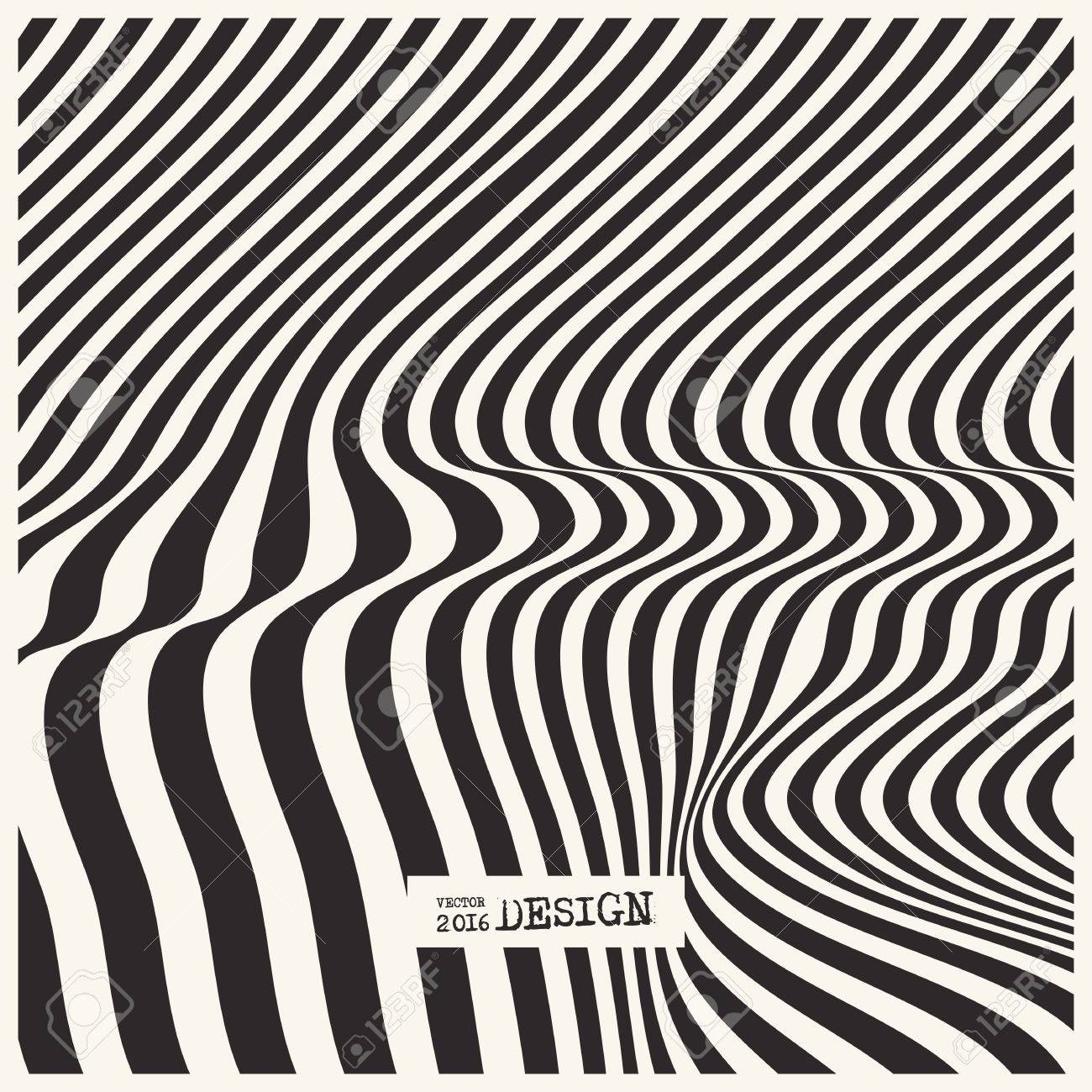 モノクロ振って行幻想背景をデザインします 抽象的なストライプ歪み背景 ゼブラ スタイルの装飾です テキストの空スペースを壁紙します ベクトル図 のイラスト素材 ベクタ Image