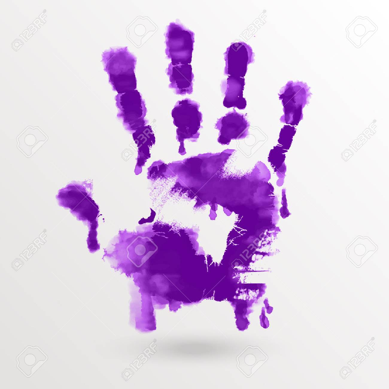 vector ink paint human hand or handprint on white background
