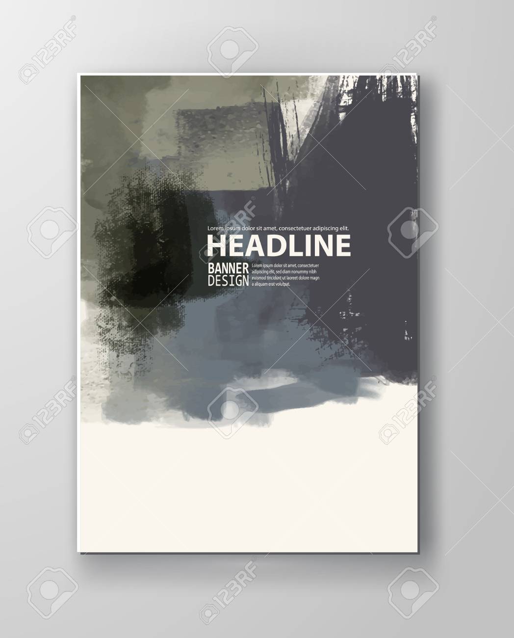 Elemento De Cartaz Grunge Pintado Simbolos Da Bandeira Do Vetor De Tinta Khaki Isolados No Branco Fundos De Design Ilustracao Desenhada Mao Do Vetor No Fundo Branco Brush Strokes Vector Ilustraciones Vectoriales