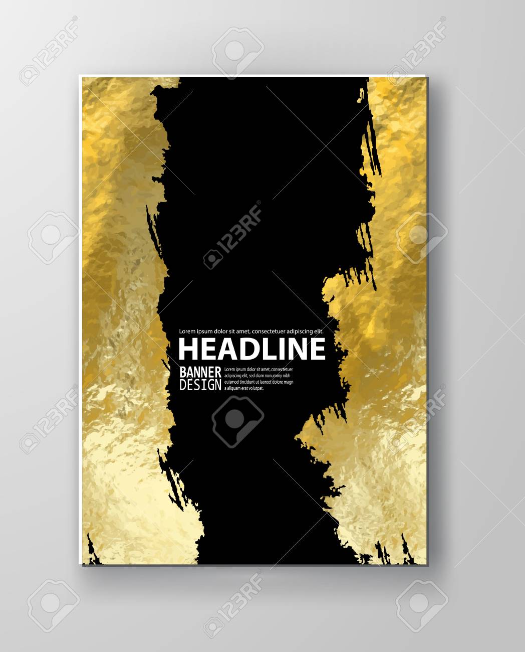 vector black and gold design templates for brochures flyers mobile